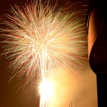 Fireworks during 'Tall Ships Regatta' London 2014
