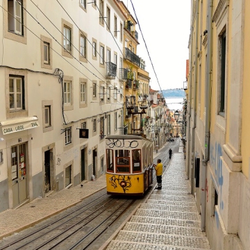 Lisbon famous tram, Lisbon, Portugal, tram 38